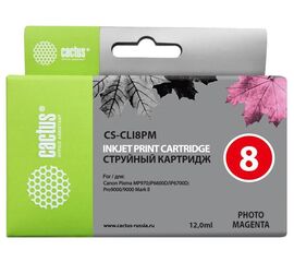  Картридж струйный Cactus CS-CLI8PM пурпурный для Canon MP970 iP6600D iP6700D Pro9000 (12ml) 