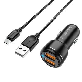  АЗУ BOROFONE BZ17 Core 2USB, QC3.0 + Micro (чёрный) 