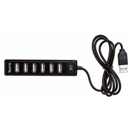  Разветвитель USB 2.0 Buro BU-HUB7-1.0-U2.0 7порт. черный 