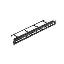  Патч-панель NIKOMAX NMC-RP48UD2-1U-BK в шкаф 19" 1U, порты 48 x RJ-45 кат. 5e, органайзер, черный 