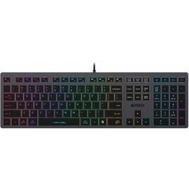  Клавиатура A4Tech Fstyler FX60H серый USB slim LED (FX60H Grey/Neon) 