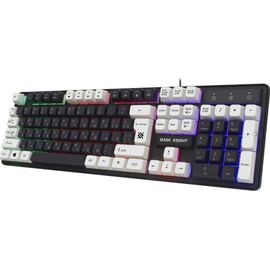  Клавиатура игровая DEFENDER Dark Knight GK-077 45077, черно-белая 
