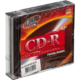  Диск CD-R VS (PERFEO) (VSCDRSL501) 700 Mb, 52x, Slim Case (5), (5/200) 