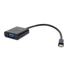  Конвертер Mini DP-1.1a (папа) - D-SUB/VGA (мама), кабель 15 см, черный, 1920x1200(1080)@60Hz, поддерживает Apple, Oem, Cablexpert A-mDPM-VGAF-02 