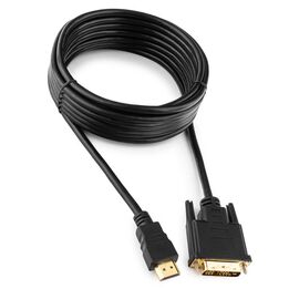  Кабель Gembird HDMI-DVI 4.5м, 19M/19M, single link, черный, позол.разъемы, экран (CC-HDMI-DVI-15) 