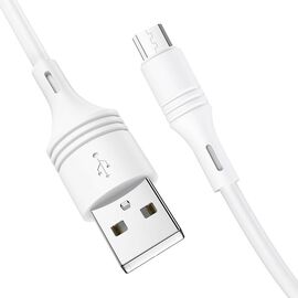  Дата-кабель BOROFONE BX43 CoolJoy micro 1м (белый) 