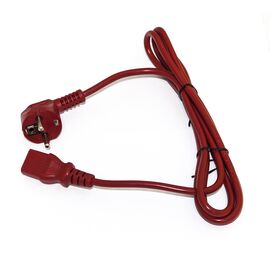  Кабель Hyperline PWC-IEC13-SHM-5.0-RD для компьютера Schuko+C13 3x1.0 10A угловая вилка 5м красный 