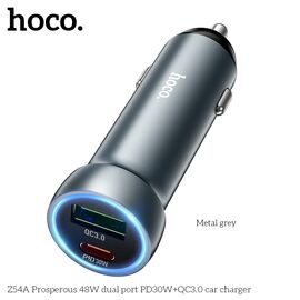  АЗУ HOCO Z54A Prosperous 48W dual port PD30W+QC3.0 (металлически серый) 