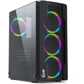  Корпус Powercase Mistral X4 Mesh LED (CMIXB-L4) Tempered Glass, 4x 120mm 5-color fan, чёрный, ATX 