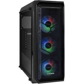  Корпус ExeGate EX289023RUS Miditower i3 NEO (ATX, без БП, 2*USB+1*USB3.0, HD аудио, черный, 3 вент. 12см с RGB подсветкой) 