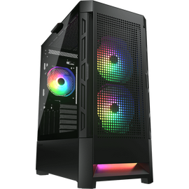  Корпус Cougar Airface RGB Black, 2х140mm + 1x120mm ARGB Fan, ARGB Fan Hub, без БП, черный, ATX 