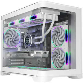  Корпус 1STPLAYER UVIEW UV6 White (UV6-WH) / mATX 