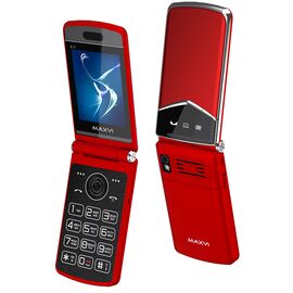  Мобильный телефон Maxvi E11 красно-серебристый 