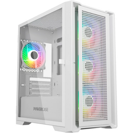  Корпус Powercase Alisio Micro X4W V2 (CAMCXW-A4), Tempered Glass, 4х 120mm ARGB fans, ARGB HUB, белый, mATX 