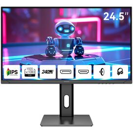  Монитор AIWA MD2510 Black IPS, 1920x1080, HDMI+HDMI+DP+DP, 1 ms, 178пр./178пр., 350 cd/m, 1000:1, 240Hz, Spk, Pivot 