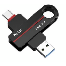  USB-флешка Netac US18 128GB USB3.2+TypeC черный (NT03US18C-128G-32BK) 