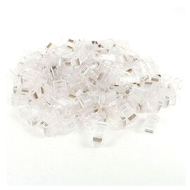 Коннектор DeTech RJ45 8P8C F/G прозрачный (100 шт/упак) 