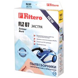  Мешки для пылесоса Filtero FLZ 07 (4 штуки) ЭКСТРА Bork, Zelmer 