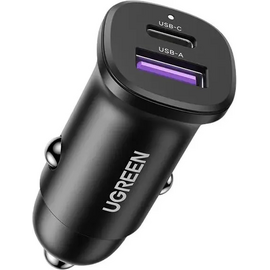  АЗУ UGREEN EC305 (25845) USB-C PD+USB-A QC 30W Fast Car Charger with PC Case Black 