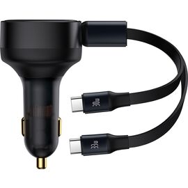  АЗУ Baseus C00035500111-00 Enjoyment Retractable 2-in-1 Car Charger C+C 33W 