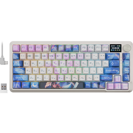  Клавиатура беспроводная REDRAGON Flekact Pro RU, RGB, BT+2.4G, экран, фиол-аним (72616) 