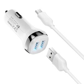  АЗУ HOCO Z40 Superior 2USB кабель микро USB белый 