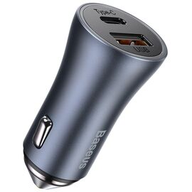  АЗУ Baseus TZCCJD-0G Golden Contactor Pro Dual Quick Charger Car Charger U+C 40W（With Baseus Simple wiring USB For Type-C 5A 1.0m）Dark Gray 