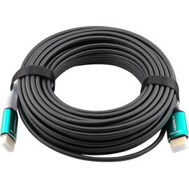  Кабель аудио-видео Cactus CS-HDMI-AOC-2.1-20, HDMI(m)-HDMI(m) ver 2.1, 20м, Gold, черный 