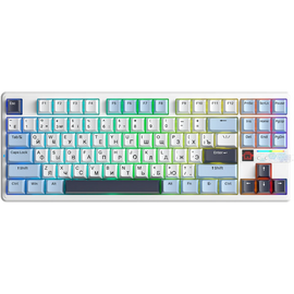  Клавиатура AULA F87Pro V2 беспроводная механическая Бело-сине-тёмно-пурпурный Star Vector свитчи РУС Bluetooth, 2.4Гц 