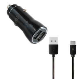  АЗУ FaisON A-27 Range 2USB 2400mA, QC3.0, кабель Type-C чёрный 