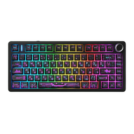  Клавиатура беспроводная AULA F75 чёрный Neonight бесшумные Cotton Candy свитчи РУС Bluetooth, 2.4Гц 