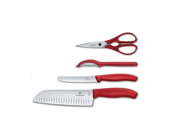  Набор ножей кухон. Victorinox Swiss Classic Kitchen (6.7131.4G) компл.:4шт красный подар.коробка 