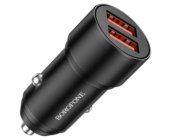  АЗУ BOROFONE BZ19 Wisdom dual port car charger (чёрный) 