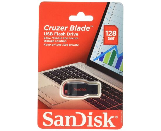  USB-флешка SanDisk Cruzer Blade 128GB USB2.0 черный/красный (SDCZ50-128G-B35) 