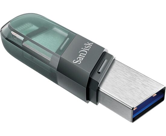 USB-флешка Sandisk 64Gb iXpand Flip SDIX90N-064G-GN6NN USB3.1 зеленый/серебристый 