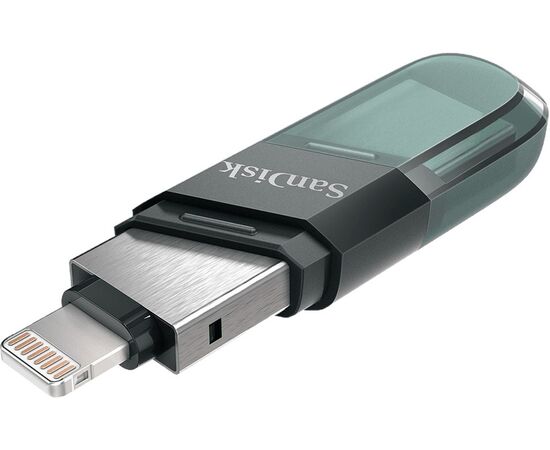  USB-флешка Sandisk 64Gb iXpand Flip SDIX90N-064G-GN6NN USB3.1 зеленый/серебристый 