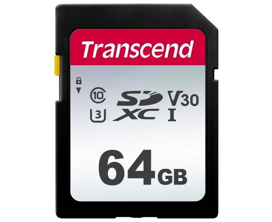  Карта памяти Transcend TS64GSDC300S SDXC 300S, 64GB UHS-I Class U3 V30 