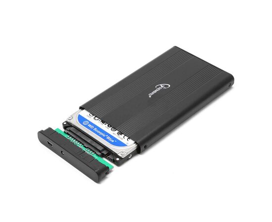  Корпус для HDD/SSD 2.5" SATA3 USB2.0 Gembird EE2-U2S-5, Black, алюминиевый 