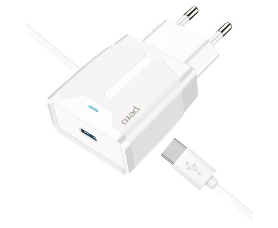 СЗУ PERO TC04 1USB 2.1A + MICRO-USB CABLE белый 