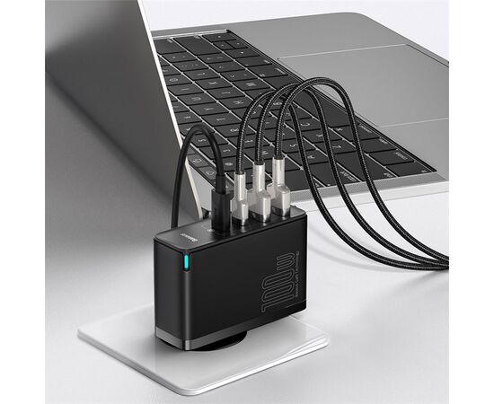  Сетевое зарядное устройство BASEUS GaN2 Pro 2xUSB + 2xUSB-C, 3A, 100W, черный 