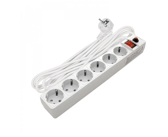  Сетевой фильтр UNIVersal 967U-3010 6х10м 10А IP20 ПВС 3х0.75 белый 