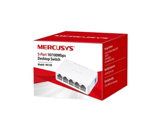  Коммутатор Mercusys MS105  неуправляемый, 5 портов Ethernet 100Mbps 
