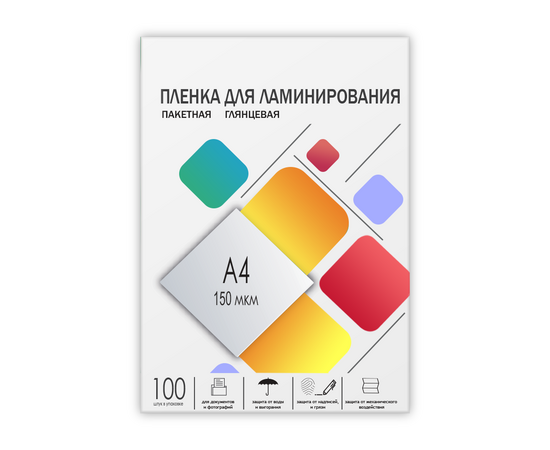  Пленка для ламинирования Гелеос LPA4-150 A4, 216х303 (150 мкм) глянцевая 100шт 