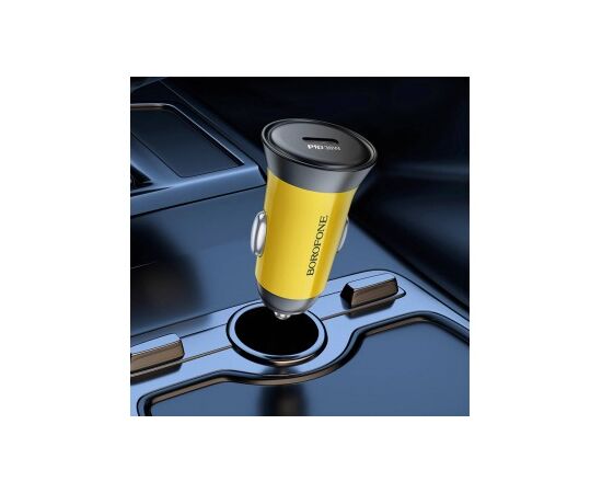  АЗУ BOROFONE BZ26 Searcher single port PD30W car charger set(C to iP) (желтый) 