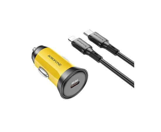  АЗУ BOROFONE BZ26 Searcher single port PD30W car charger set(C to iP) (желтый) 