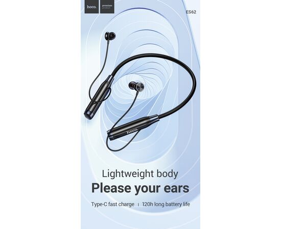  Наушники bluetooth HOCO ES62 Pretty neck-hang (черный) 