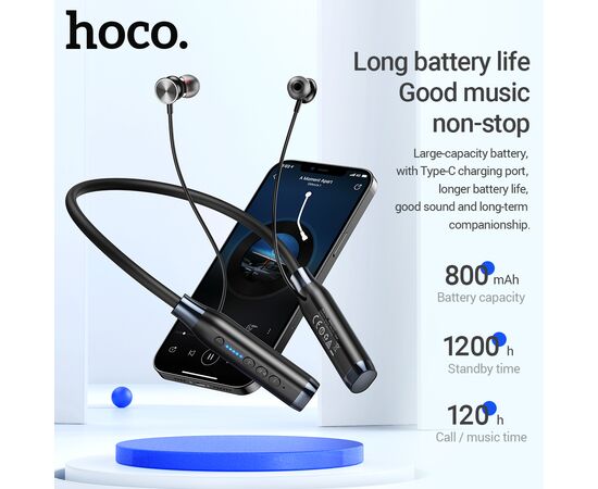  Наушники bluetooth HOCO ES62 Pretty neck-hang (черный) 