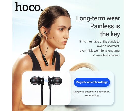  Наушники bluetooth HOCO ES62 Pretty neck-hang (черный) 
