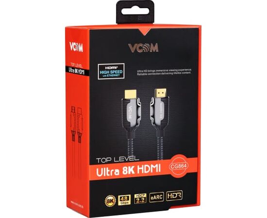  Кабель VCOM CG864-3M HDMI 19M/M, ver. 2.1, 8K 60 Hz 3m (04895182205574) 