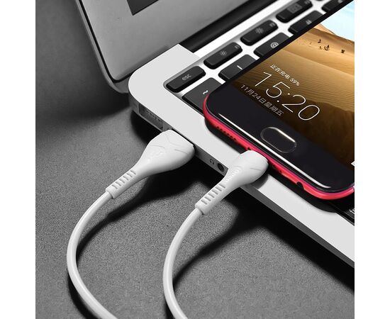 Дата-кабель HOCO X37 Cool power micro 1м (белый) 